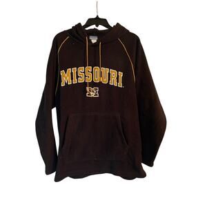GUC Foot Locker Black MIssouri Mizzou Fleece Hoodie Adult Drawstring Size Medium
